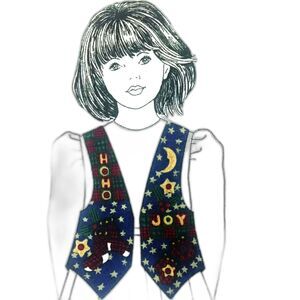 Kids Christmas Vest Cut & Sew Fabric Ho Ho Ho Snowman VIP Cranston Sz XS-L